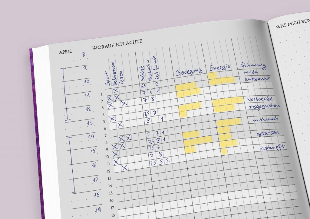 Beispielhafte Nutzung der Tracking-Tabelle